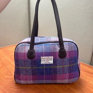 Harris Tweed Purple Plaid Shoulder Bag